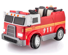 Load image into Gallery viewer, Big Rig Rescue 4WD Remote Control Ride On 2 Seat Police Truck With Rubber Tires
